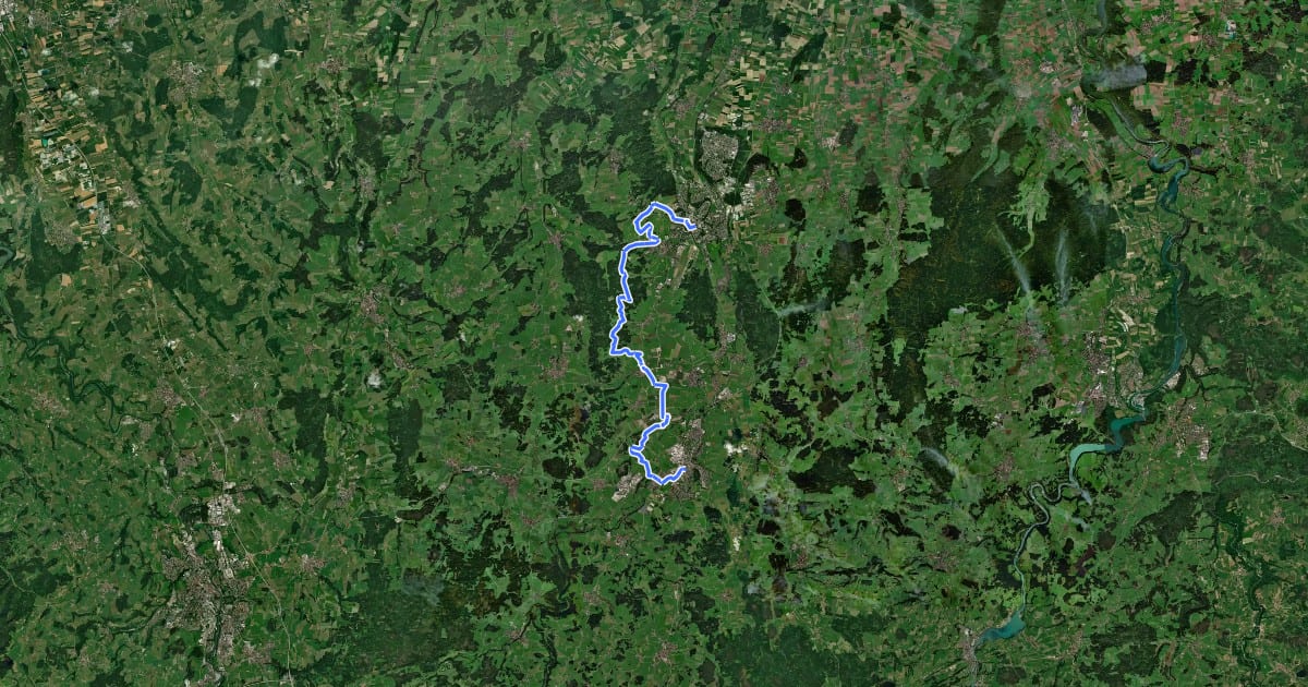 Маршрут Etappe 1 der Wiesengänger Route der Wandertrilogie Allgäu на спутниковом снимке