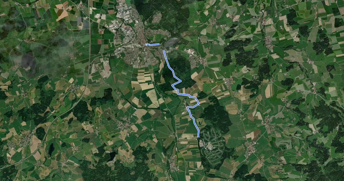 Маршрут Etappe 10 der Wiesengänger Route der Wandertrilogie Allgäu на спутниковом снимке