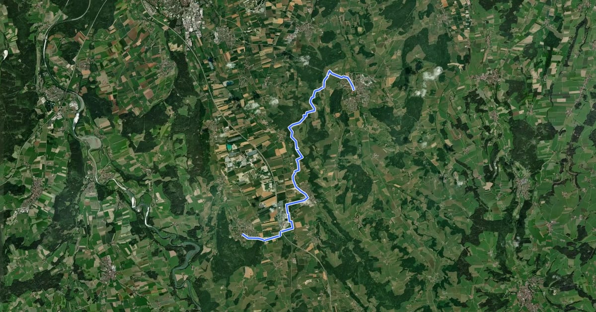Маршрут Etappe 6 der Wiesengänger Route der Wandertrilogie Allgäu на спутниковом снимке