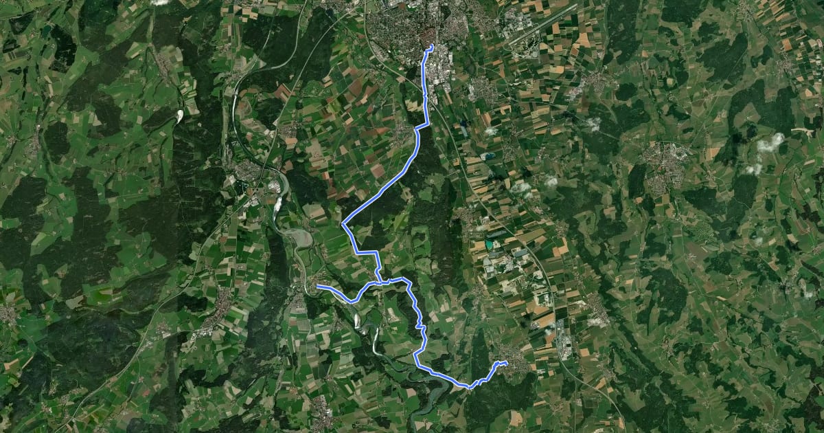 Маршрут Etappe 7 der Wiesengänger Route der Wandertrilogie Allgäu на спутниковом снимке