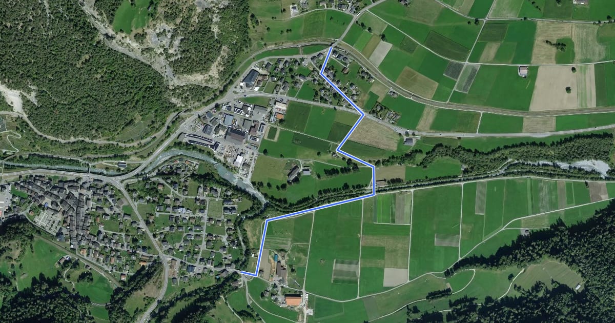 Маршрут Etiez > Les Moulins на спутниковом снимке