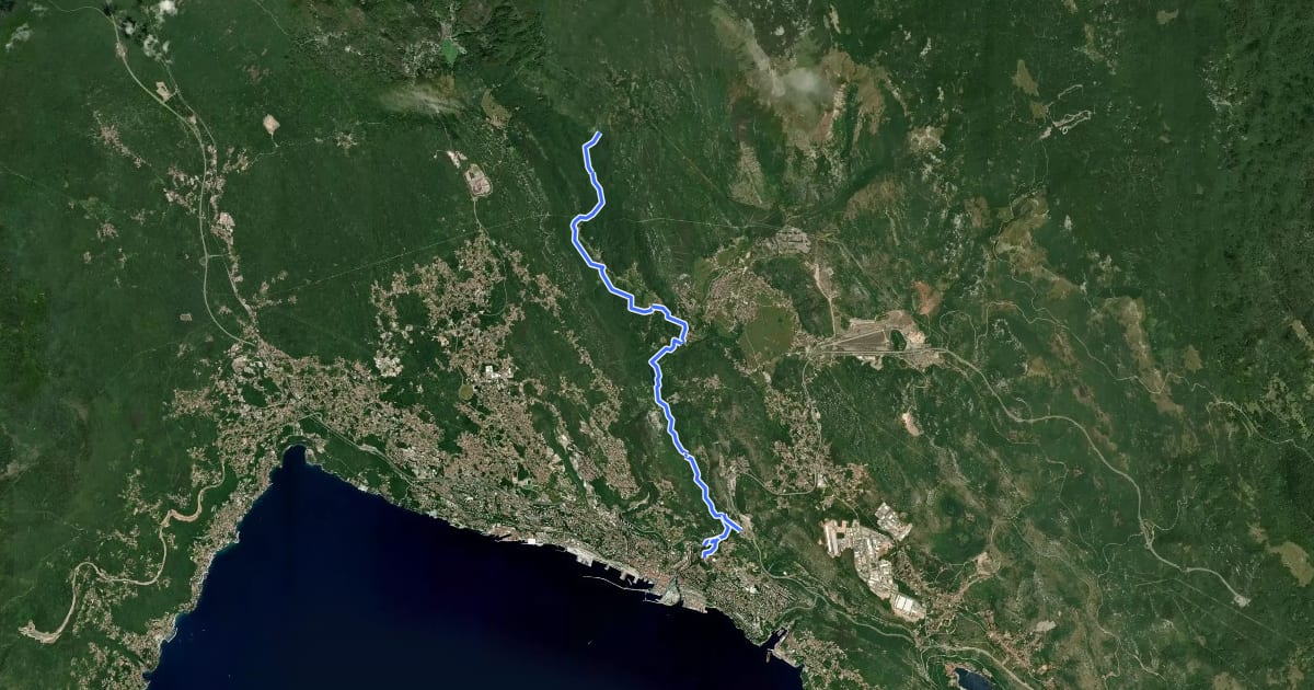 Маршрут Šetnica uz Rječinu на спутниковом снимке