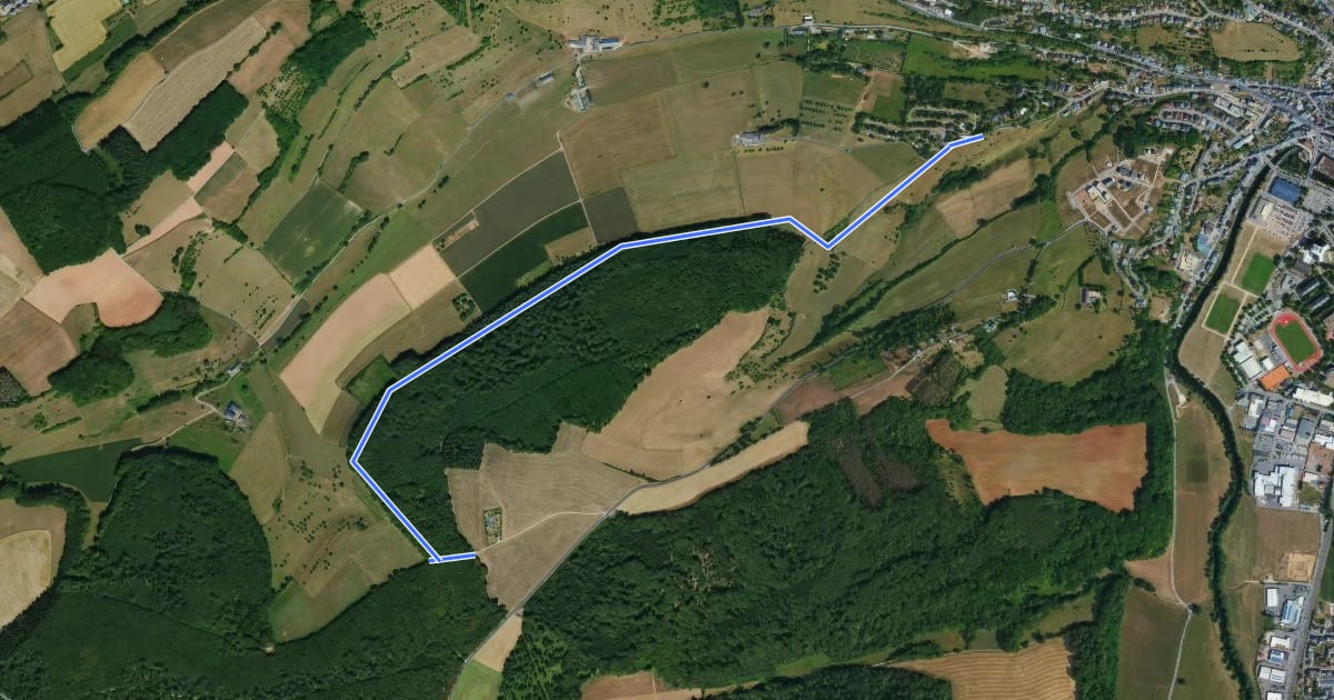 Маршрут Ettelbruck Sentier B на спутниковом снимке
