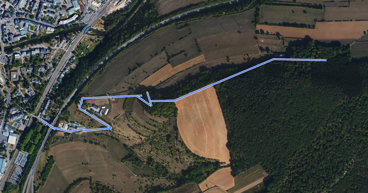 Маршрут Ettelbruck Sentier E на спутниковом снимке