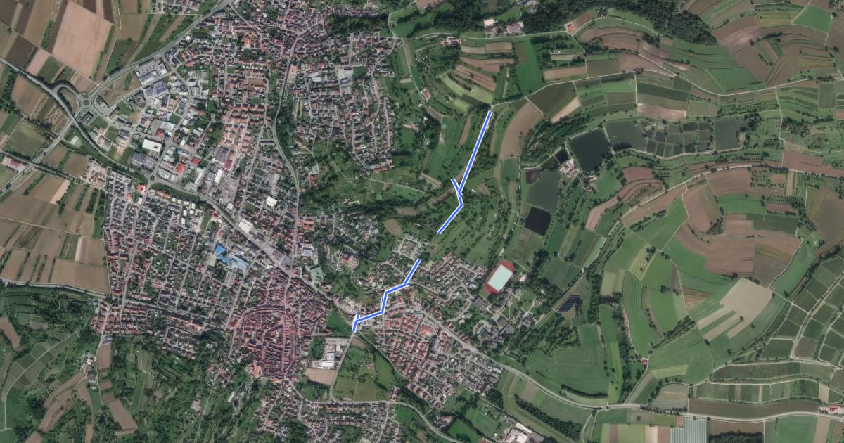 Маршрут Ettenheim Am Quartier - Gänsberg на спутниковом снимке