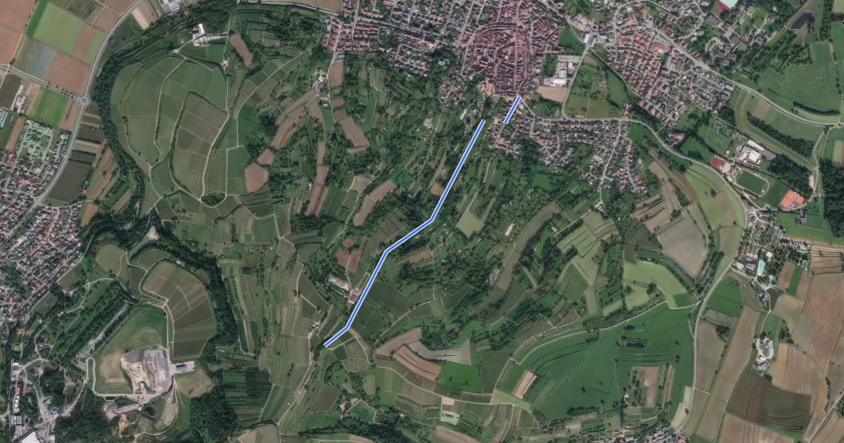 Маршрут Ettenheim Oberes Stadttor - Heuberg Hohlgasse на спутниковом снимке