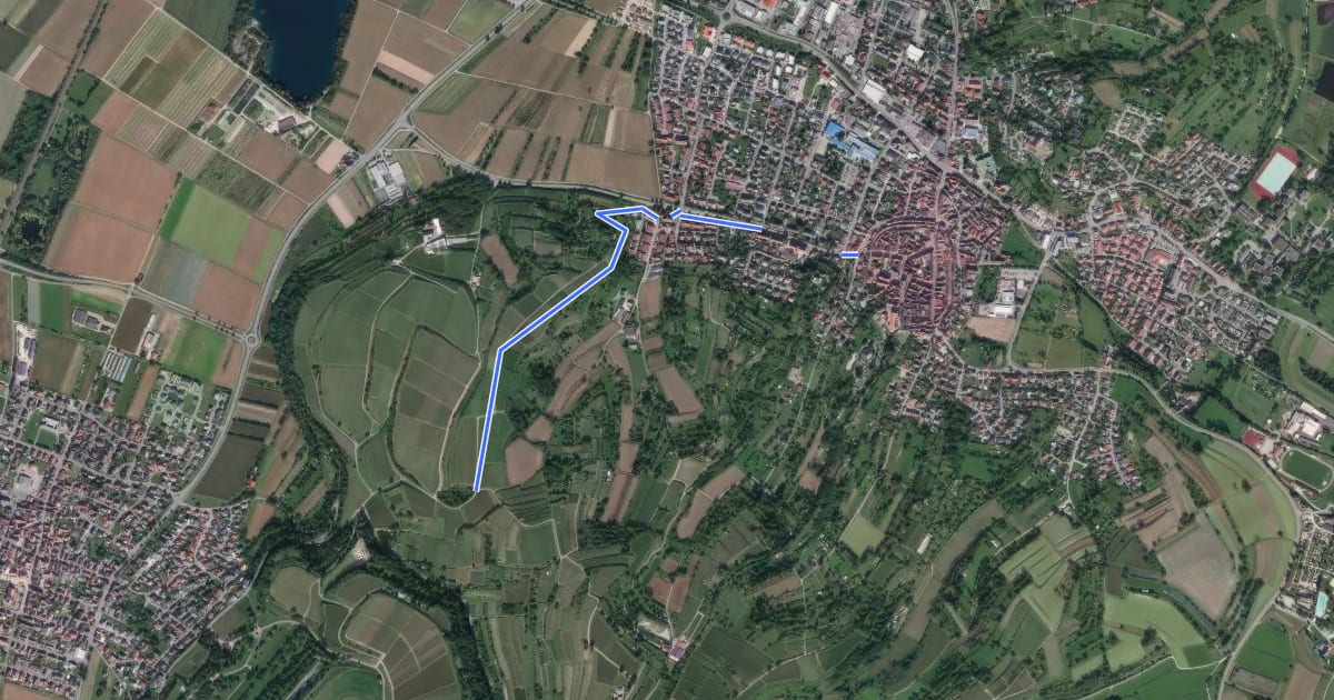 Маршрут Ettenheim Prinzengarten - Rötelberg на спутниковом снимке