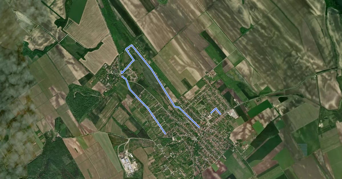 Маршрут Etyeki borút на спутниковом снимке