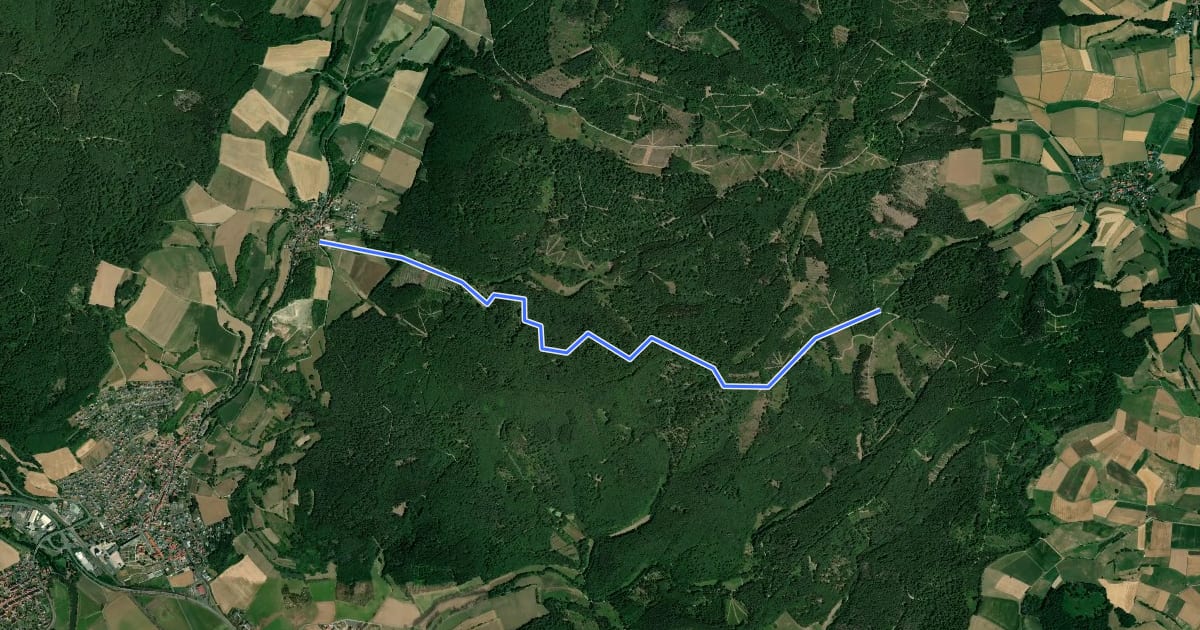Маршрут Eubach Rundweg E2 на спутниковом снимке