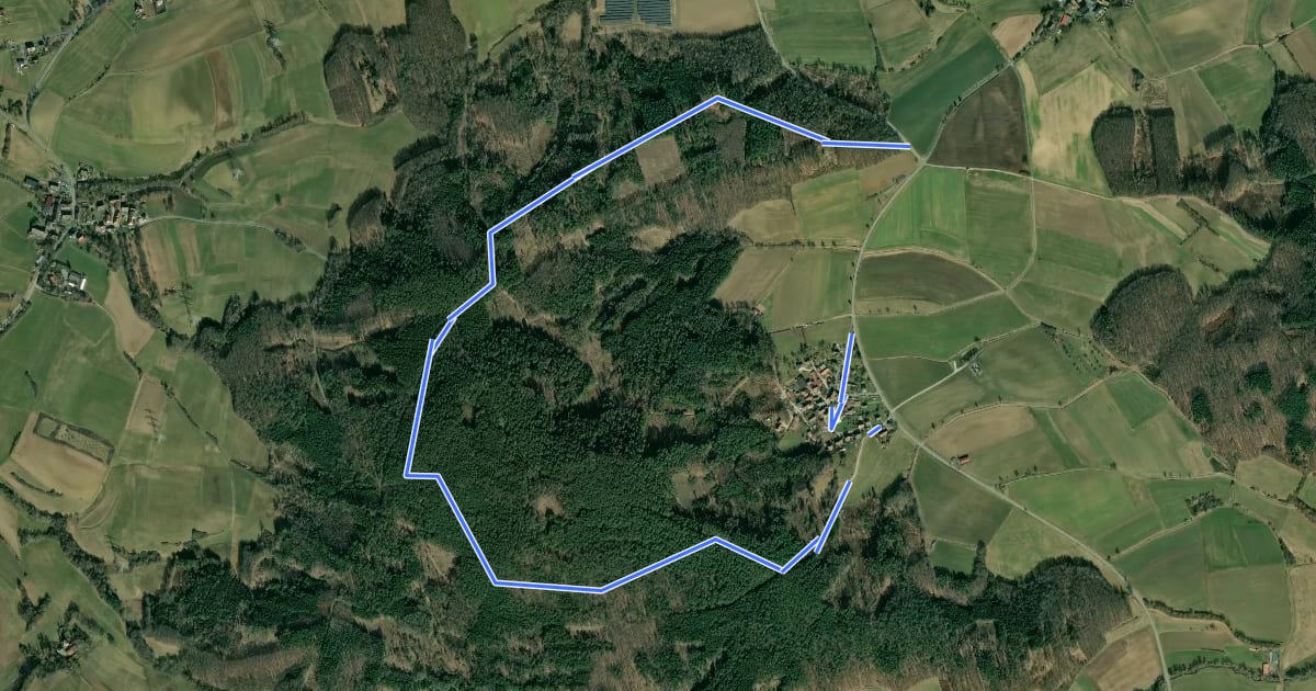 Маршрут Eulenberg Rundweg на спутниковом снимке