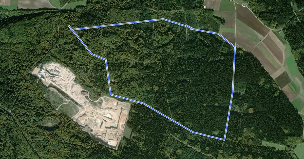 Маршрут Eulennestweg на спутниковом снимке