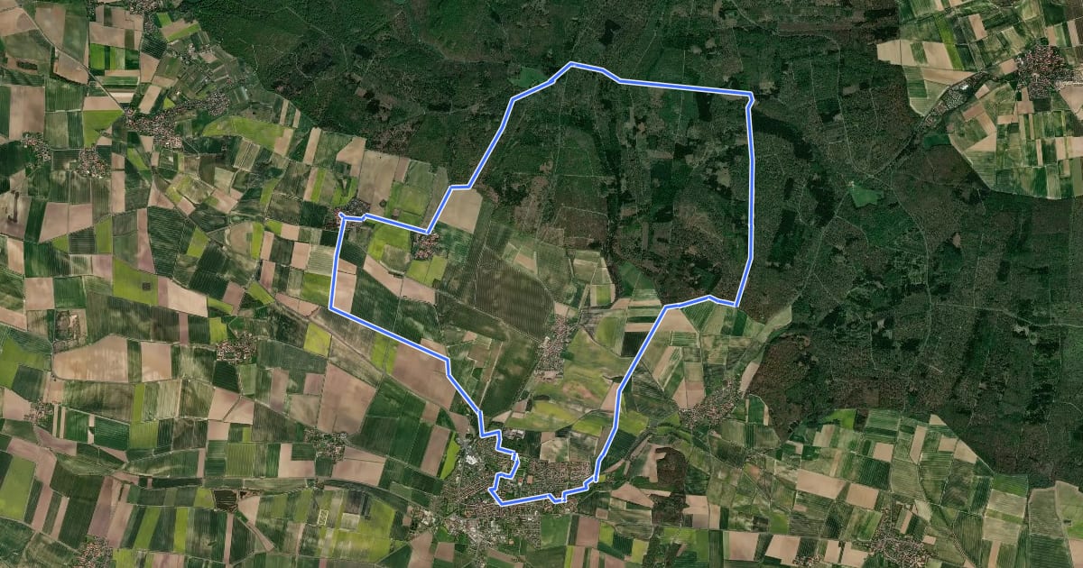 Маршрут Eulenspiegel Wanderweg на спутниковом снимке