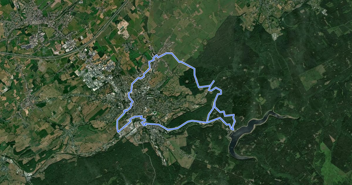 Маршрут Eupen rundum на спутниковом снимке