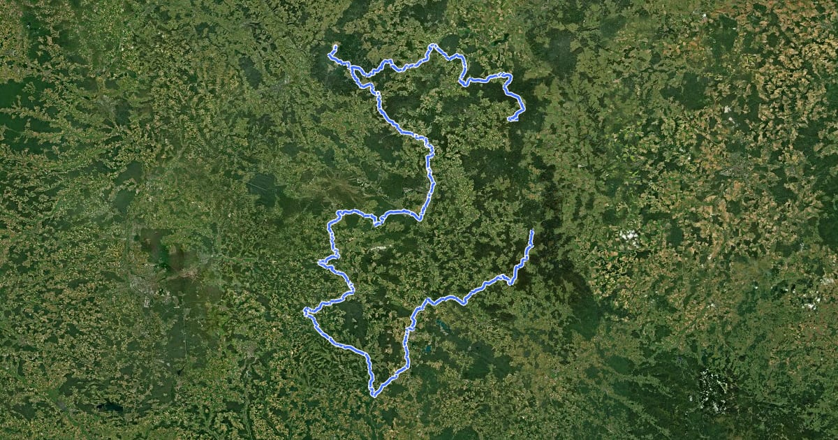 Маршрут Euregio-Egrensis-Radfernweg Bayern-Böhmen на спутниковом снимке