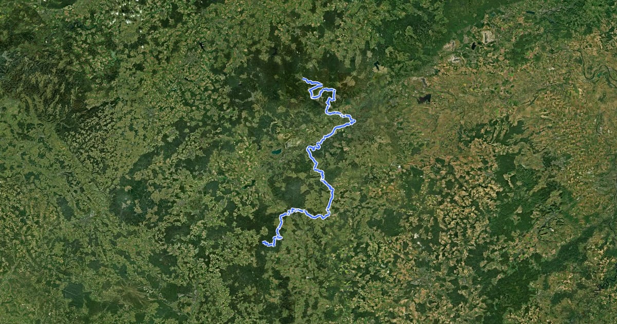 Маршрут Euregio-Egrensis-Radfernweg [CZ (Tschechien, Böhmen)] на спутниковом снимке