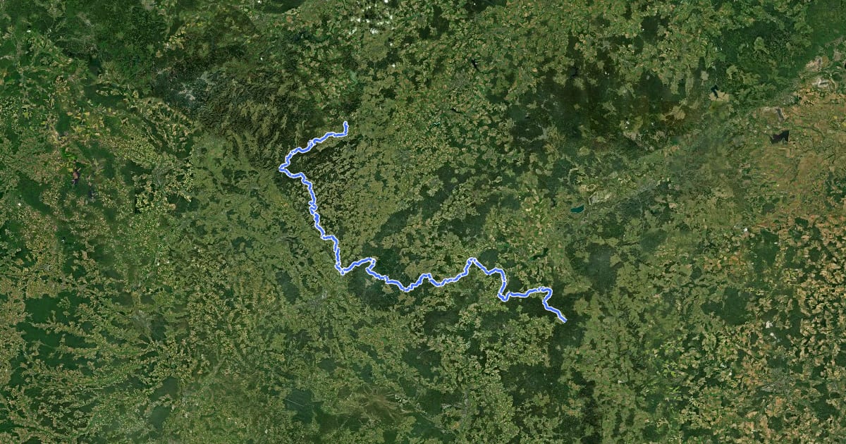 Маршрут Euregio-Egrensis-Radfernweg [DE-BY (Bayern)] на спутниковом снимке