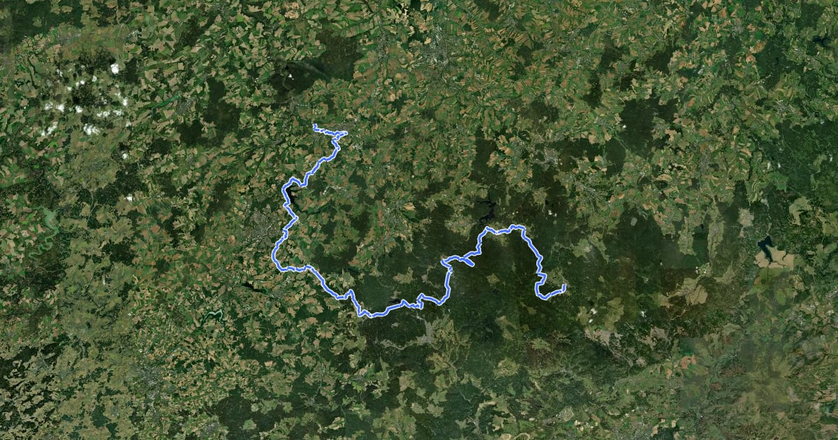 Маршрут Euregio-Egrensis-Radfernweg [DE-SN (Sachsen)] на спутниковом снимке