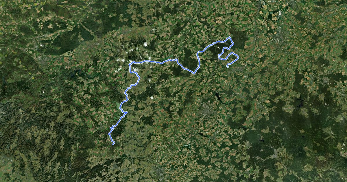 Маршрут Euregio-Egrensis-Radfernweg [DE-TH (Thüringen)] на спутниковом снимке