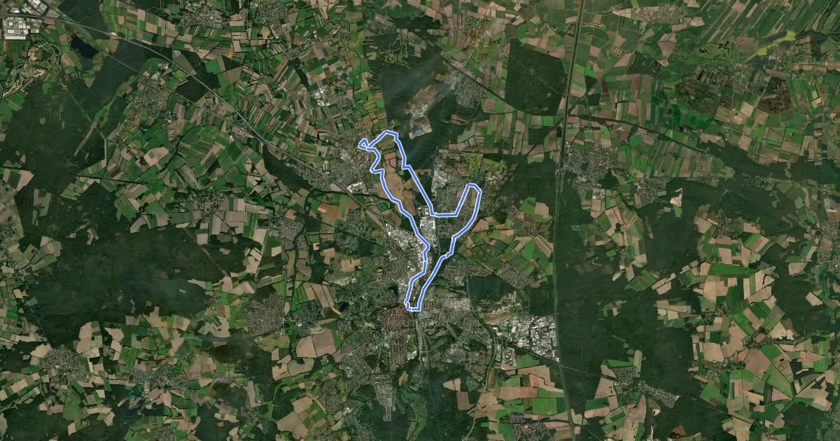 Маршрут Europäische Route der Backsteingotik на спутниковом снимке