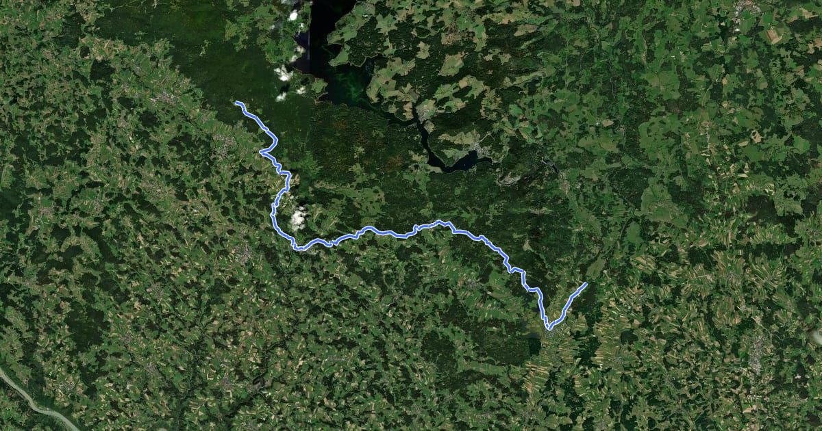 Маршрут Europäischer Fernwanderweg E10 (CZ-Grenze bis Bärenstein) на спутниковом снимке