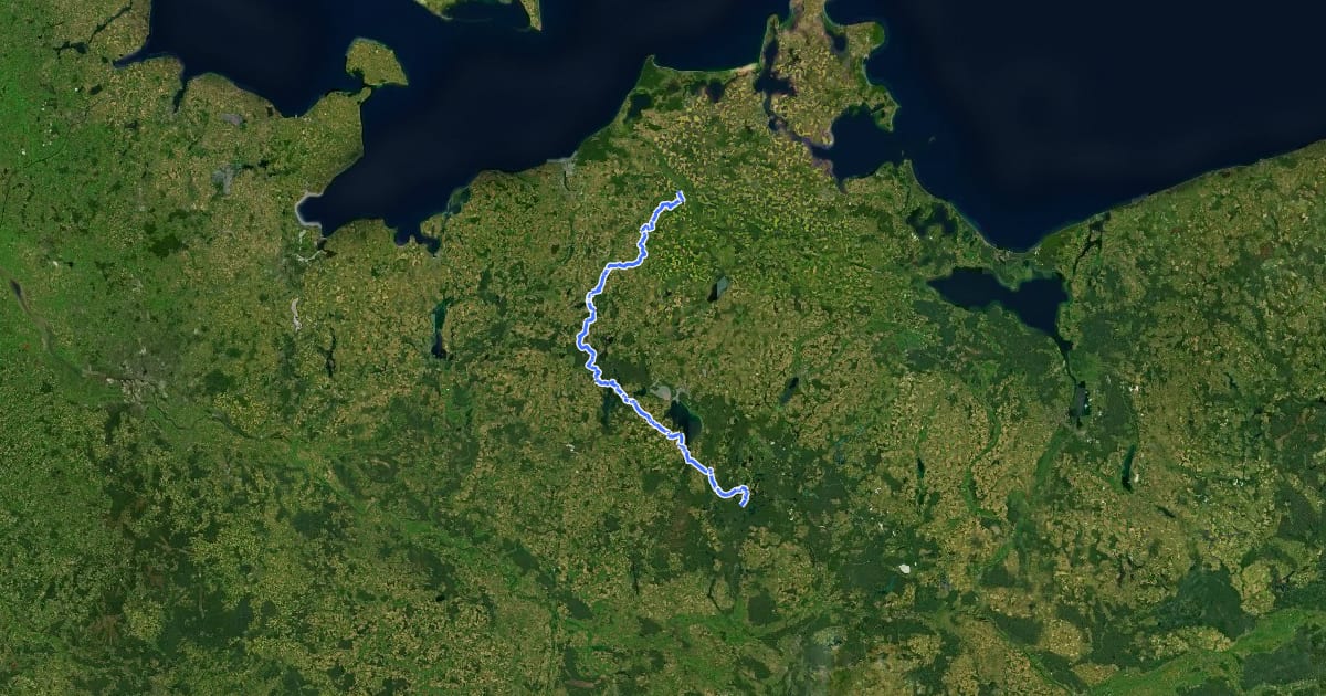 Маршрут Europäischer Fernwanderweg E10, Deutschland, Mecklenburg на спутниковом снимке