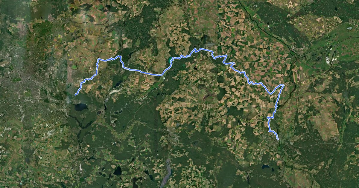 Маршрут Europäischer Fernwanderweg E11, Brandenburg (O) на спутниковом снимке