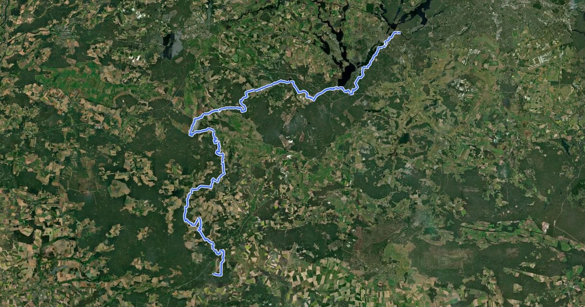 Маршрут Europäischer Fernwanderweg E11, Brandenburg (W) на спутниковом снимке