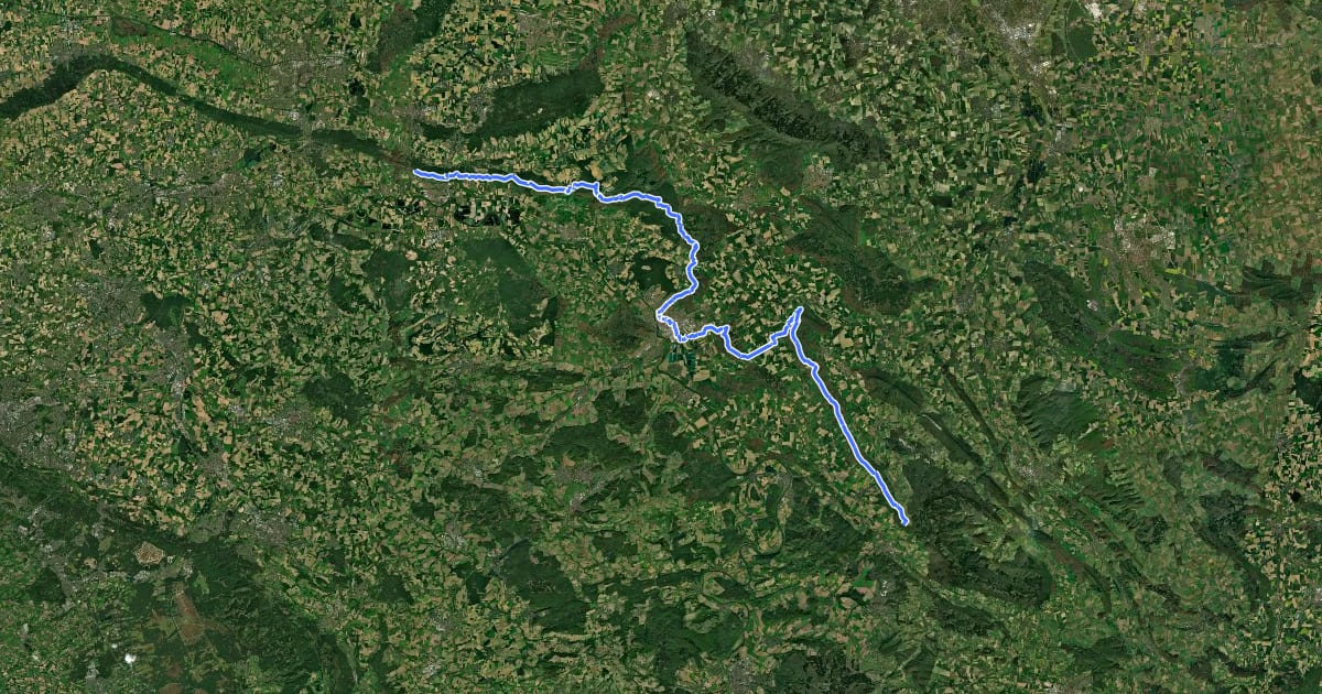 Маршрут Europäischer Fernwanderweg E11, Niedersachsen (M) на спутниковом снимке