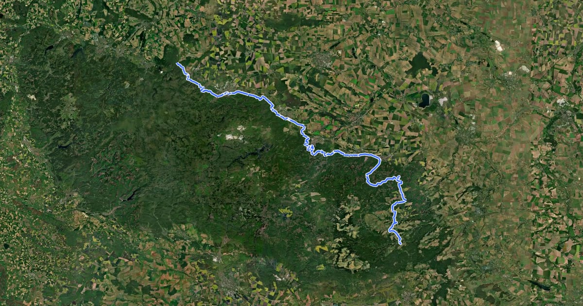 Маршрут Europäischer Fernwanderweg E11, Sachsen-Anhalt (W) на спутниковом снимке