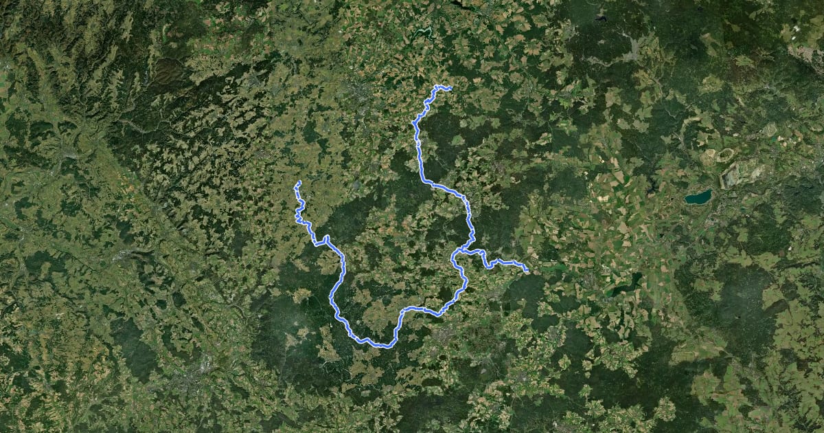 Маршрут Europäischer Fernwanderweg E3, Bayern (Gebiet FGV) на спутниковом снимке