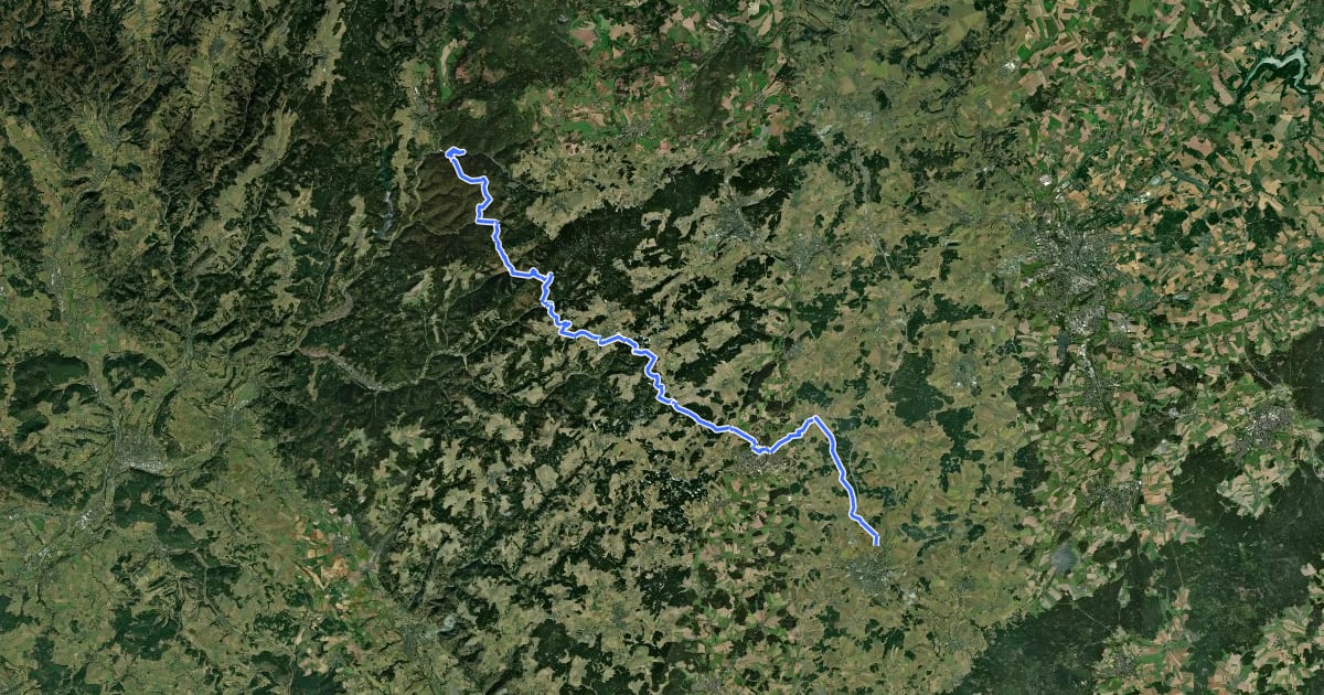 Маршрут Europäischer Fernwanderweg E3, Bayern (Mitte) на спутниковом снимке