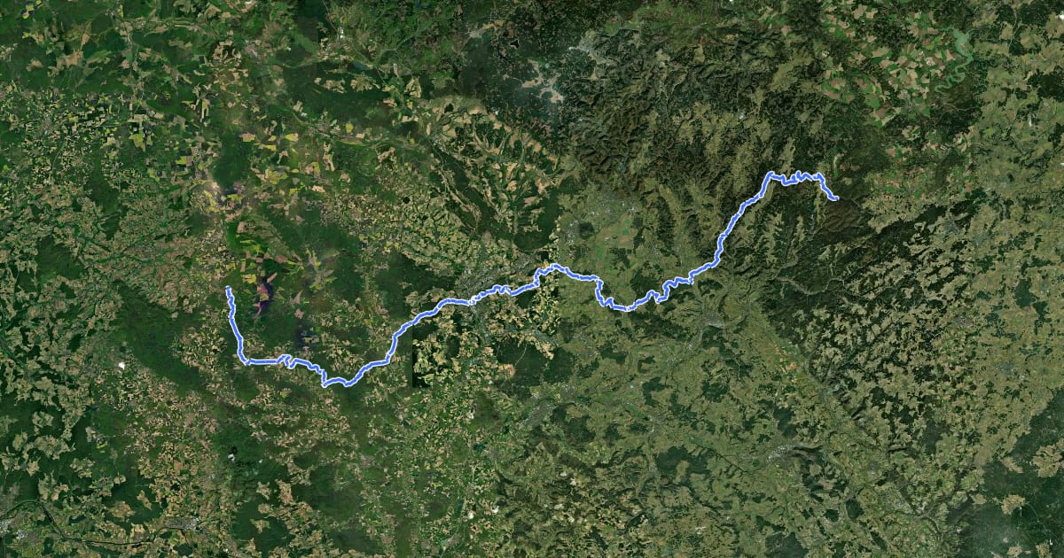 Маршрут Europäischer Fernwanderweg E3, Bayern (West) на спутниковом снимке