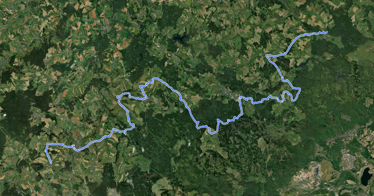 Маршрут Europäischer Fernwanderweg E3, Sachsen (Mitte) на спутниковом снимке