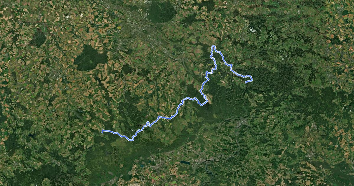 Маршрут Europäischer Fernwanderweg E3, Sachsen (Ost) на спутниковом снимке