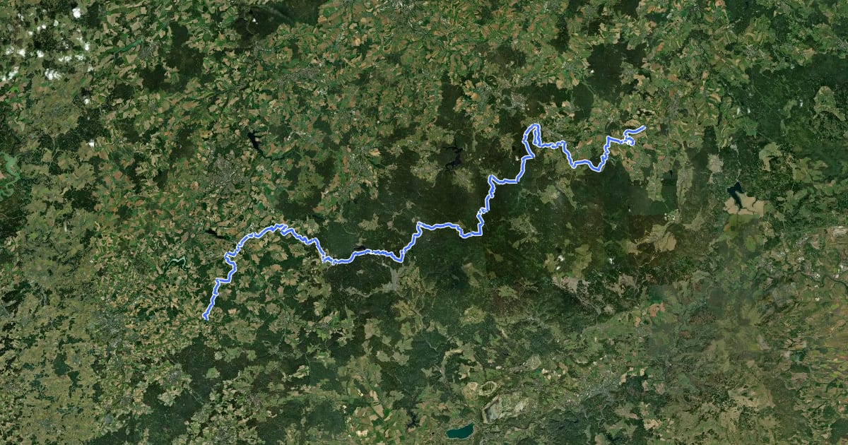 Маршрут Europäischer Fernwanderweg E3, Sachsen (West) на спутниковом снимке