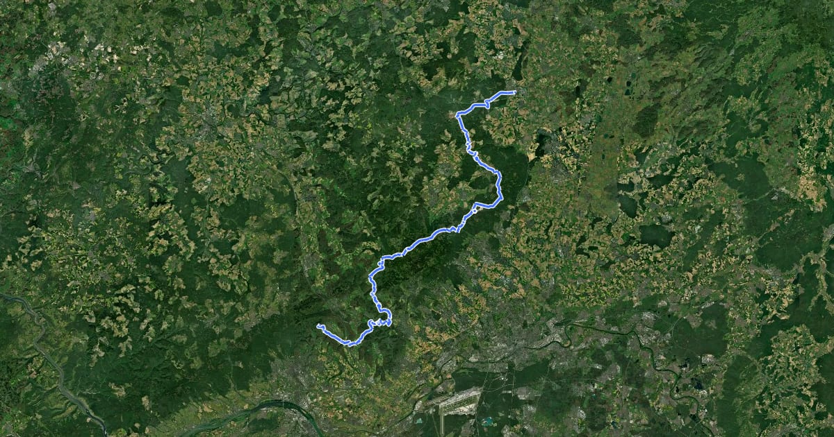 Маршрут Europäischer Fernwanderweg E3, Taunus на спутниковом снимке