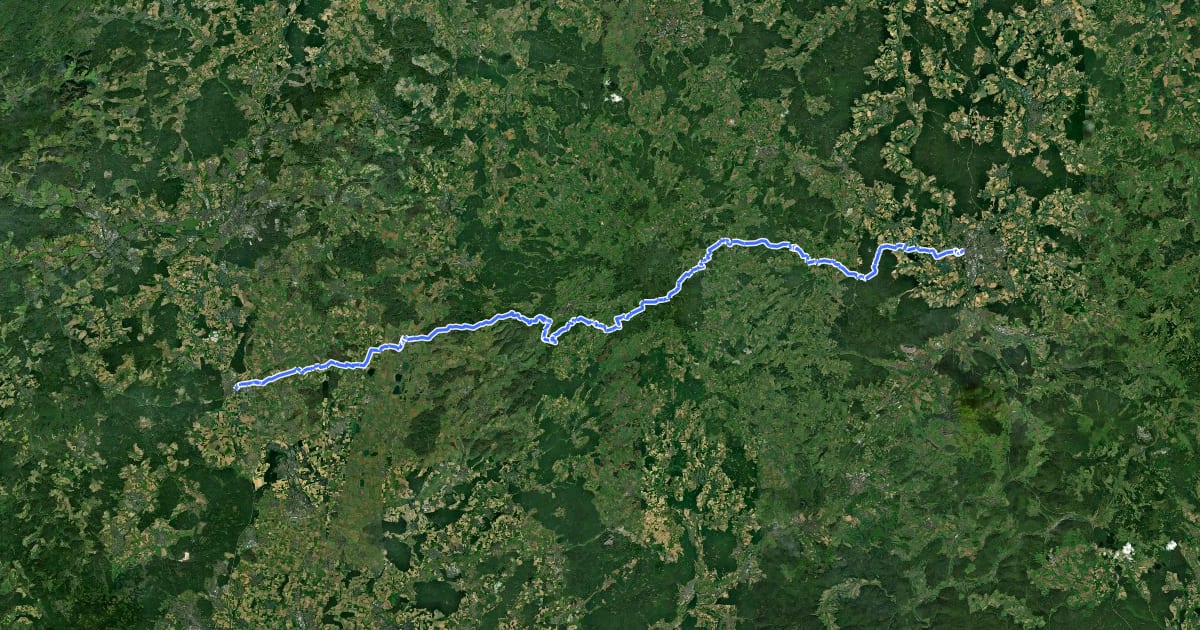 Маршрут Europäischer Fernwanderweg E3, Vogelsberg на спутниковом снимке