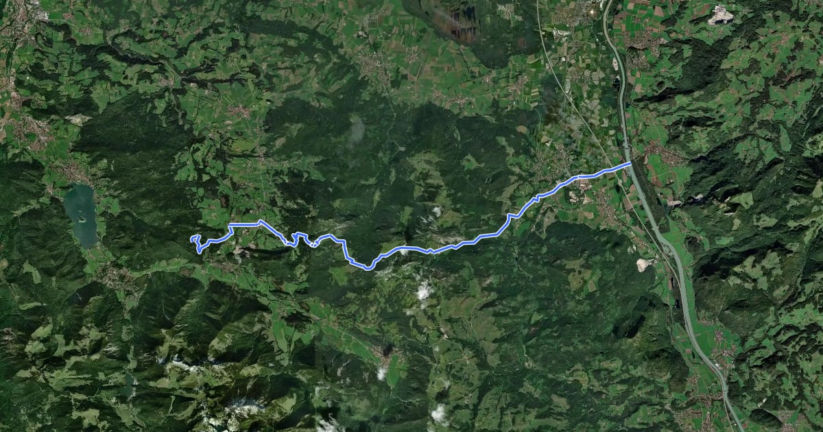 Маршрут Europäischer Fernwanderweg E4 - Teil Deutschland (Region Wendelstein) на спутниковом снимке