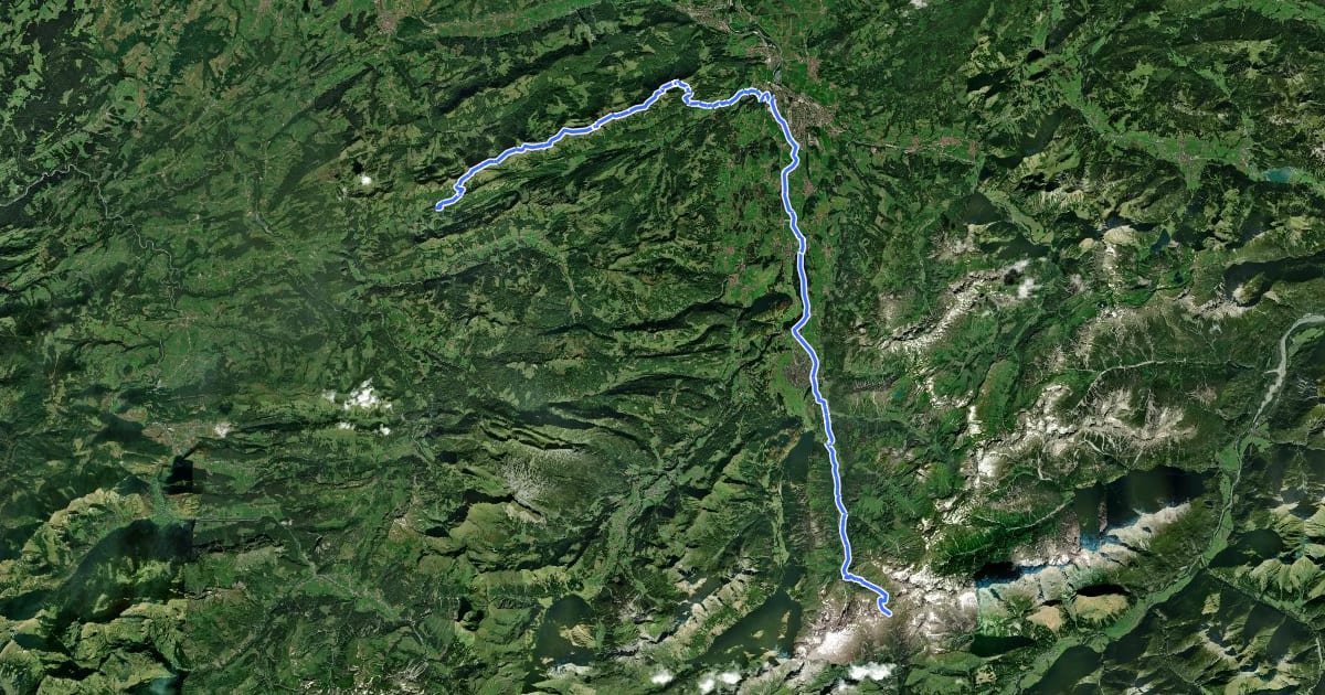 Маршрут Europäischer Fernwanderweg E5, Deutschland на спутниковом снимке
