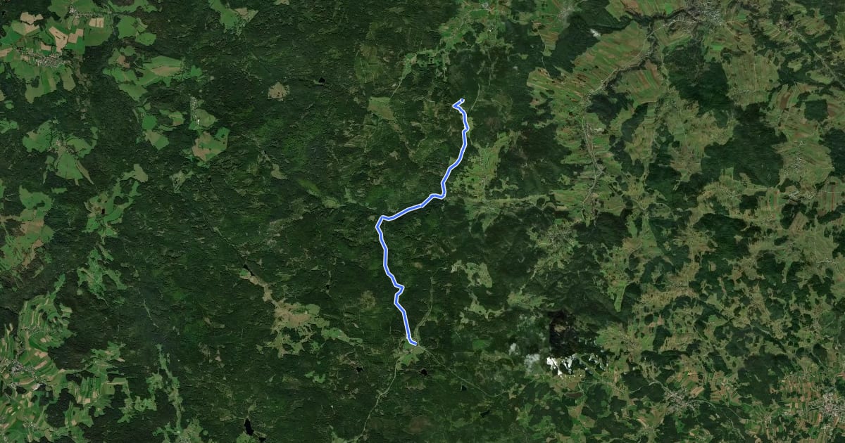Маршрут Europäischer Fernwanderweg E6, Abstecher zum Nebelstein на спутниковом снимке