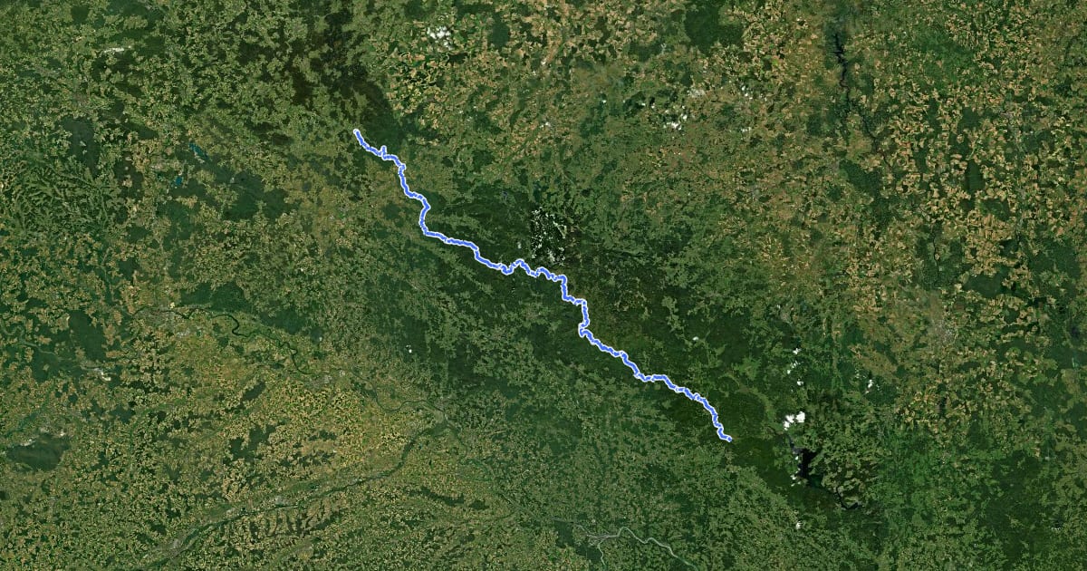 Маршрут Europäischer Fernwanderweg E6, Deutschland, Bayerischer Wald на спутниковом снимке