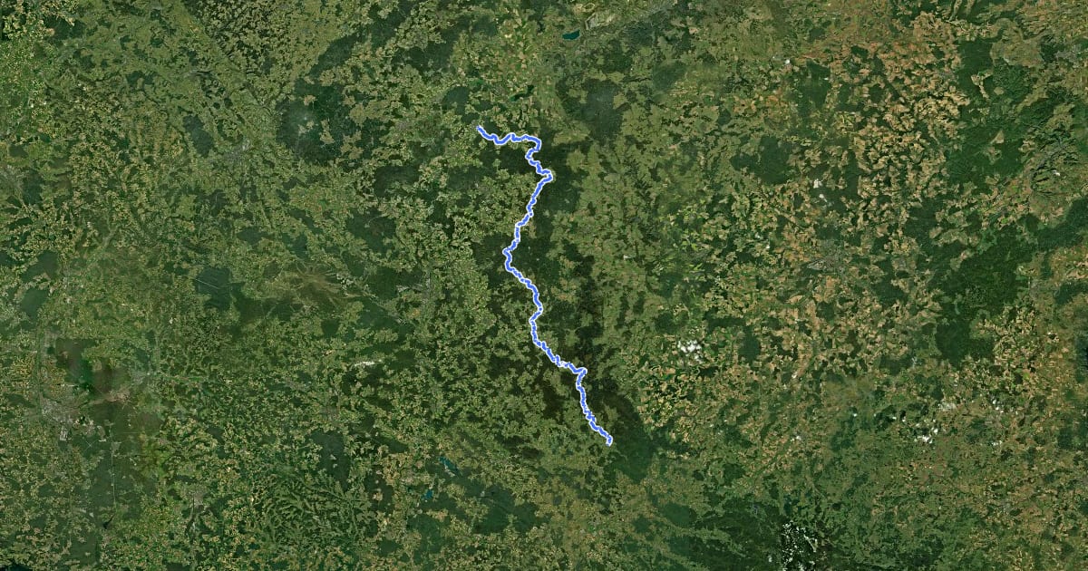 Маршрут Europäischer Fernwanderweg E6, Deutschland, Oberpfalz на спутниковом снимке