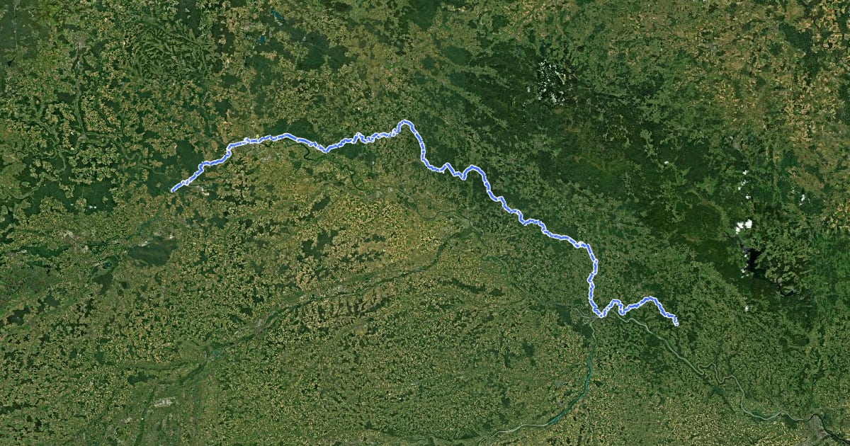 Маршрут Europäischer Fernwanderweg E8, Bayerischer Wald-Verein на спутниковом снимке