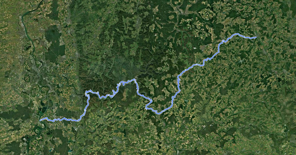 Маршрут Europäischer Fernwanderweg E8, Südvariante Baden-Württemberg на спутниковом снимке