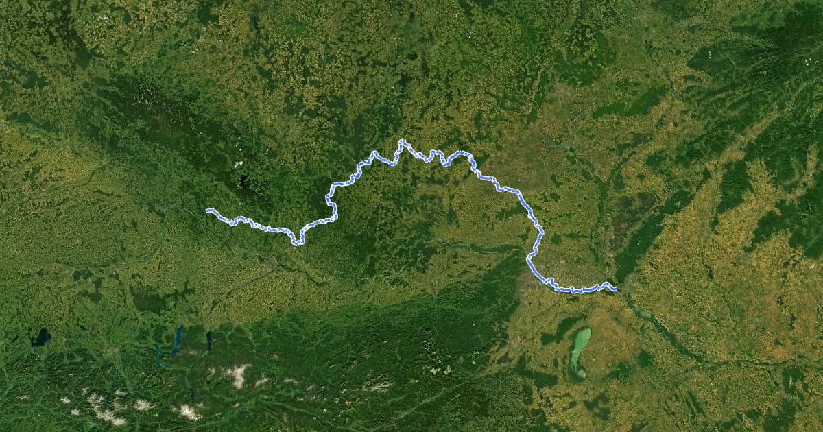 Маршрут Europäischer Fernwanderweg E8 - Österreich на спутниковом снимке