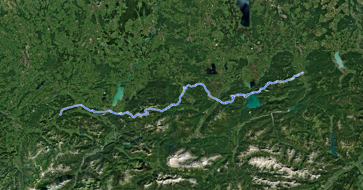 Маршрут European Long distance path E 4 - part Germany (region Oberammergau) на спутниковом снимке