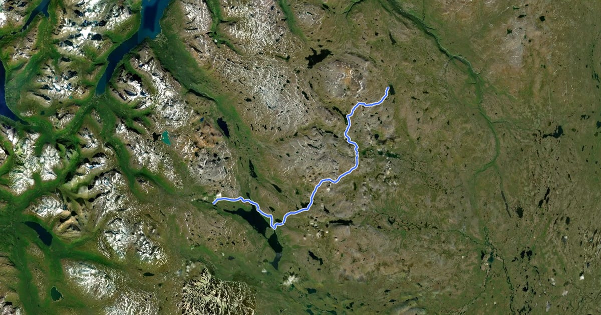 Маршрут European Long distance path E1 - Finland на спутниковом снимке