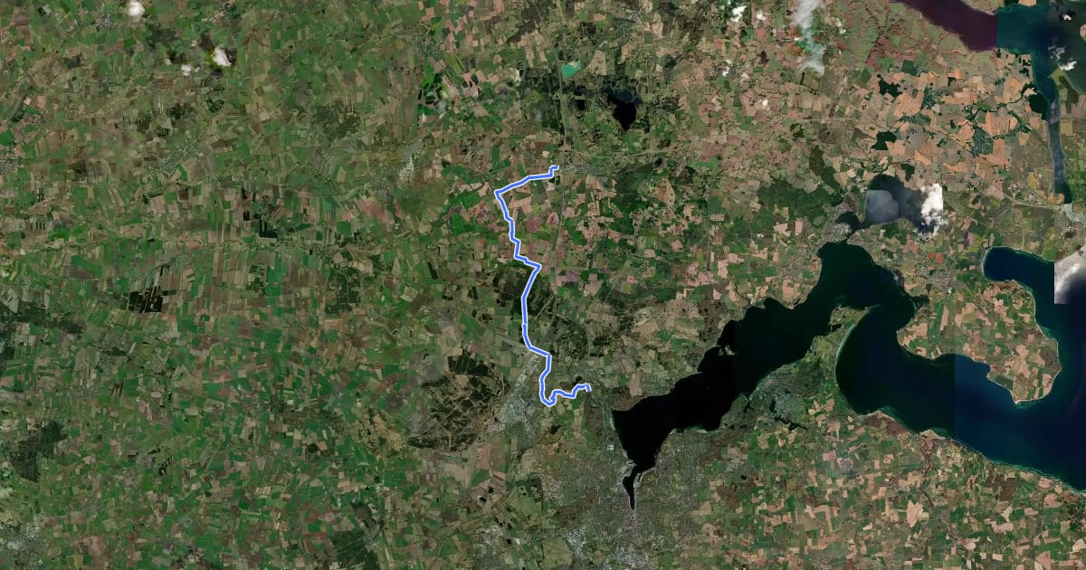 Маршрут European long distance path E1, Kruså connection на спутниковом снимке