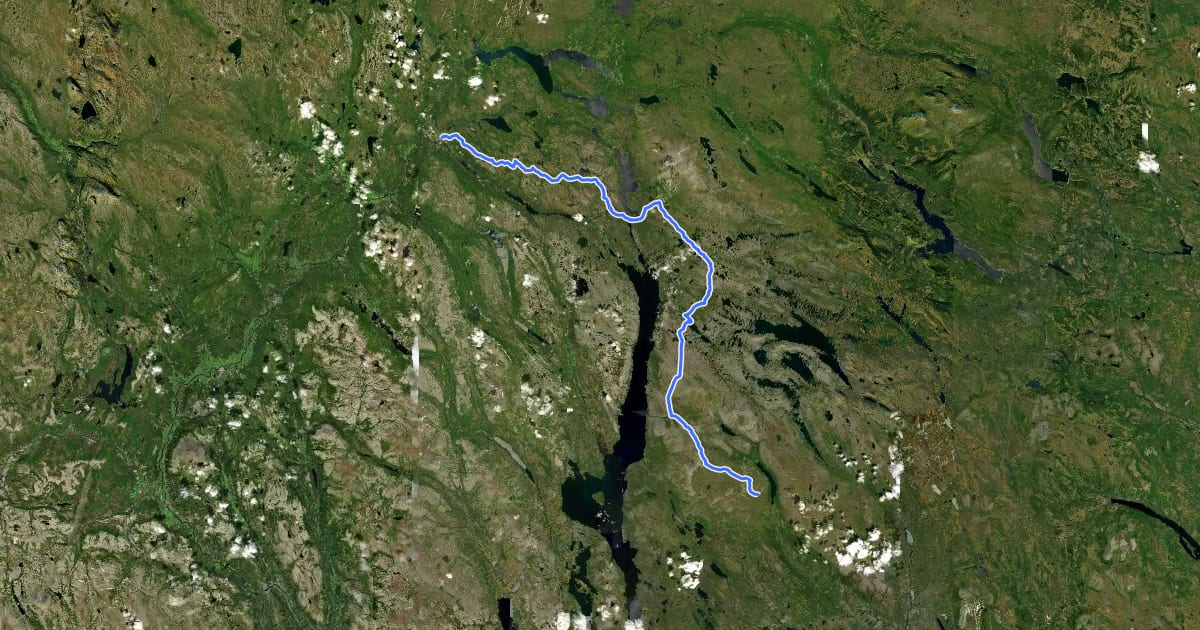 Маршрут European Long distance path E1 - Norway, Hedmark на спутниковом снимке