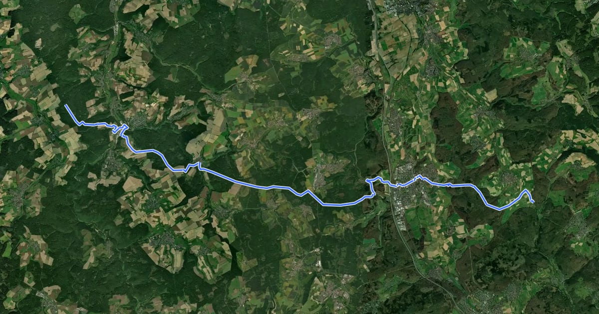 Маршрут European Long distance path E1 - part Germany, Hessen (region Taunus centre) на спутниковом снимке